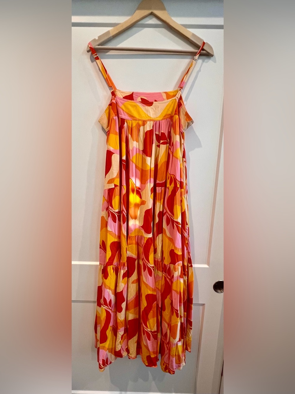 Anthropologie Abel The Label Tiered Maxi Dress Large Retro Floral Boho - Picture 3 of 9